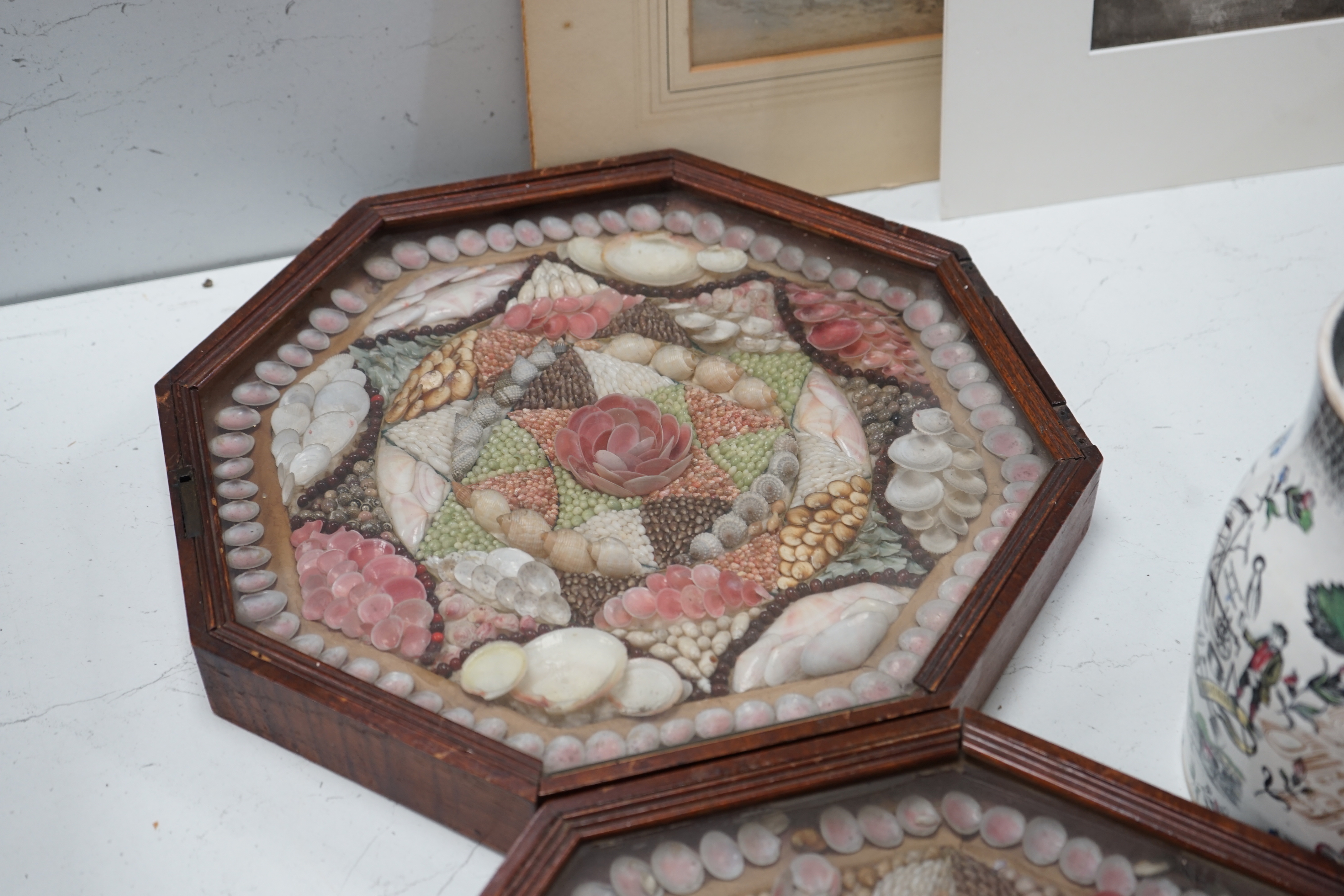 A 19th century sailor's shellwork Valentine, 23 x 23cm